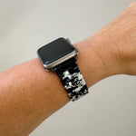 woman wearing acrylic Apple Watch Band in Black and White