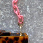  Acrylic Purse Strap in Bubblegum pink_close up