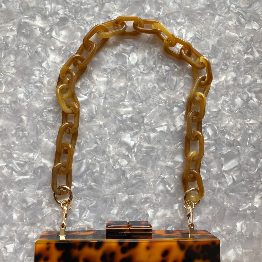 Acrylic Purse Strap in Caramel brown