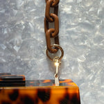 Acrylic Purse Strap in Chocolate Brown_close up clasp