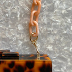 Acrylic Purse Strap in Peach_close up clasp