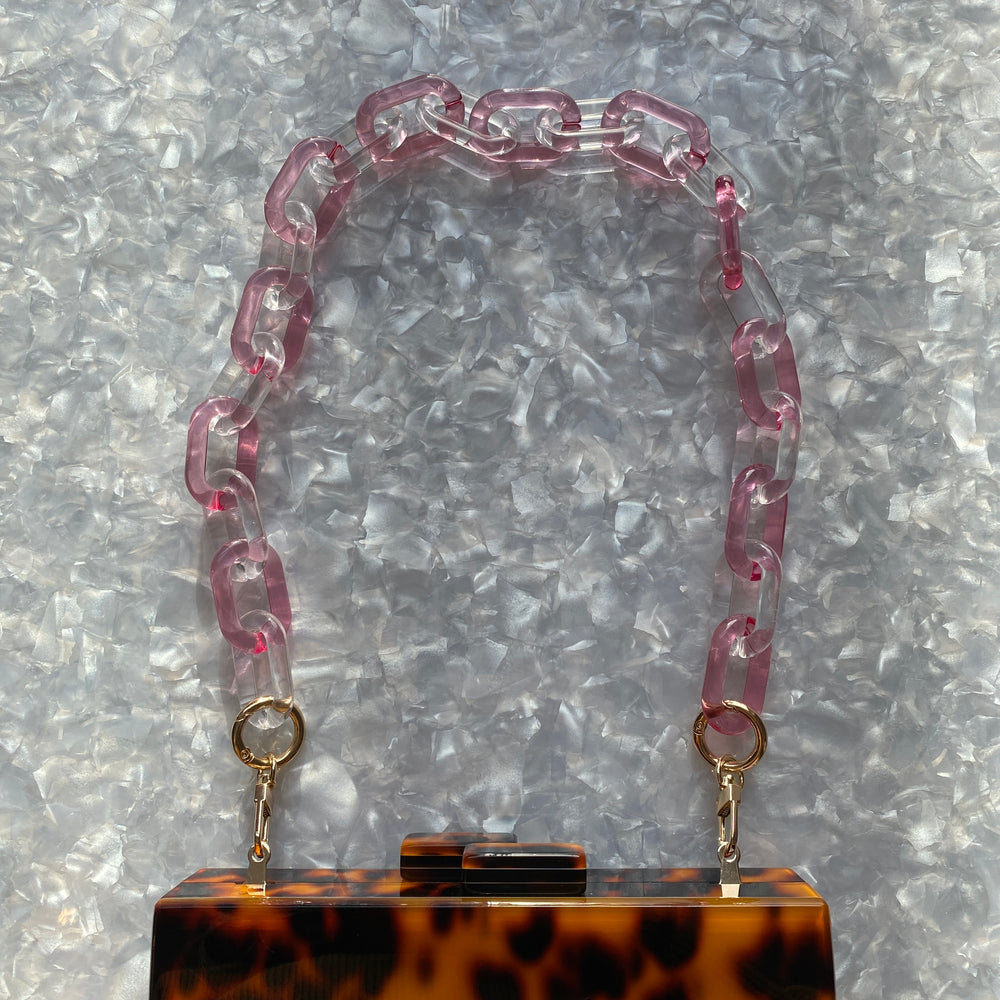 Acrylic Purse Strap in Pink and Clear