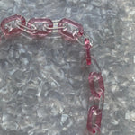 Acrylic Purse Strap in Pink and Clear_close up