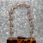 Chain Link Short Acrylic Purse Strap in Watermelon