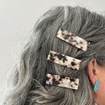 Hair Clip Trio in Pearly Tortoise