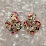 Heart Earrings in Light Multicolor