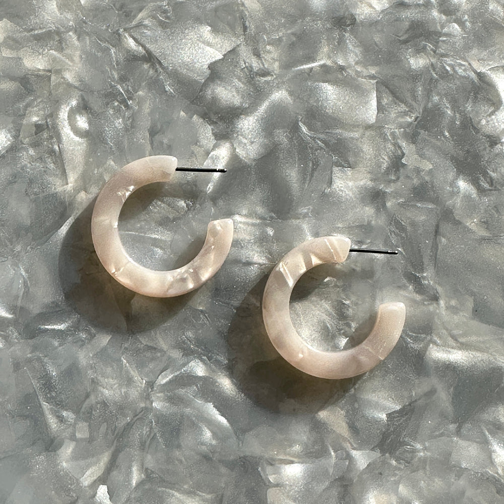 Mini Hoop Earrings in White