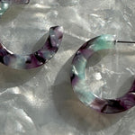Mini Hoop Earrings in Purple and Blue