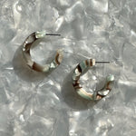 Mini Hoop Earrings in Abalone