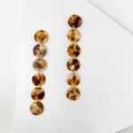 Mini Dot Drop Earrings in Brown and Cream