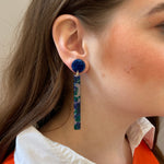 Matchstick Drop Earrings in Blue and Green