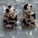 Square Drop Earrings in Pearly Tortoise