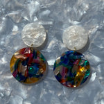 Circle Drop Earrings in Multicolor
