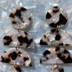 Double Half Moon Drop Earrings in Pearly Tortoise