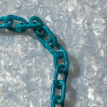 Chain Link Short Acrylic Purse Strap in Teal