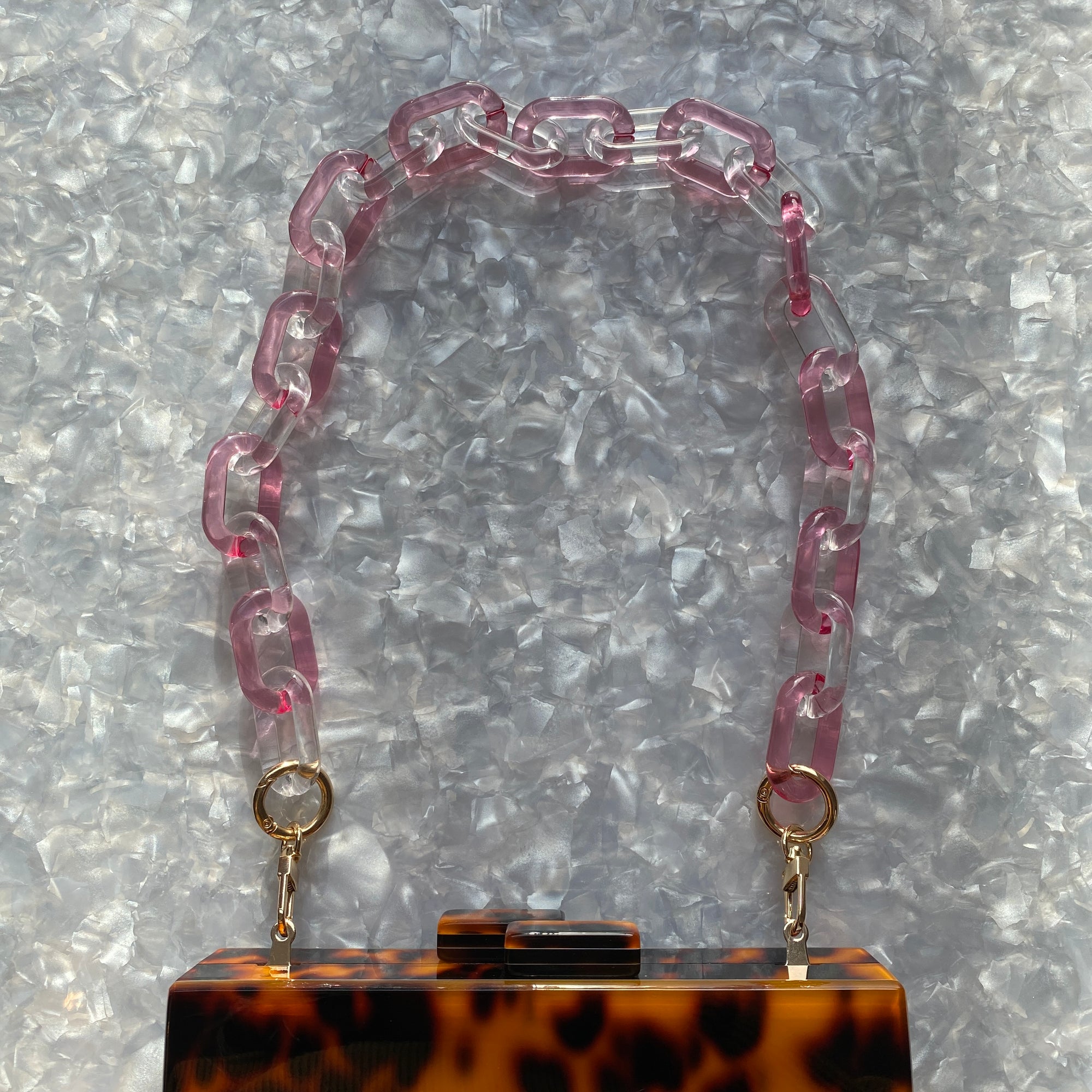 Clear Box Bag Mini Chain Strap Pink