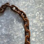 Chain Link Short Acrylic Purse Strap in Chocolate Brown
