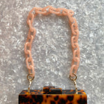 Chain Link Short Acrylic Purse Strap in Light Pink