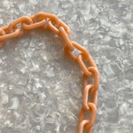 Chain Link Short Acrylic Purse Strap in Peach