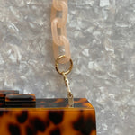 Chain Link Short Acrylic Purse Strap in Light Peach