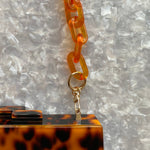 Chain Link Short Acrylic Purse Strap in Blaze