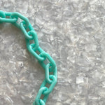 Chain Link Short Acrylic Purse Strap in Aquamarine