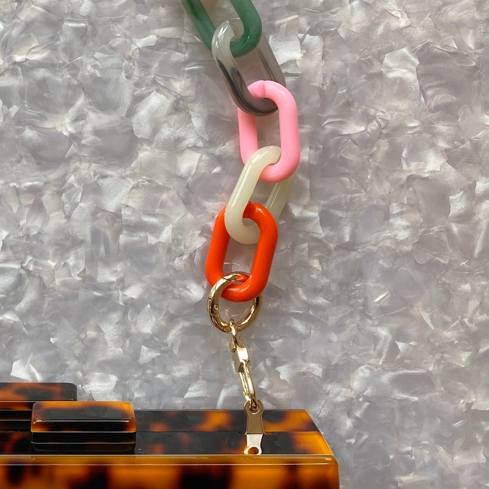 Chain Link Short Acrylic Purse Strap in Light Multicolor – Closet Rehab