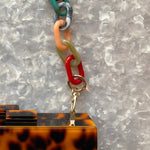 Chain Link Short Acrylic Purse Strap in Fall Harvest
