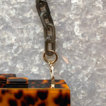 Chain Link Short Acrylic Purse Strap in Charcoal