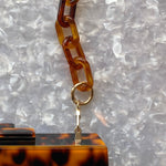 Chain Link Short Acrylic Purse Strap in Tawny