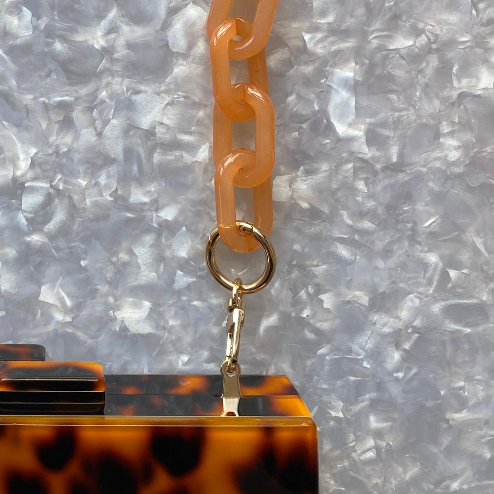 Chain Link Short Acrylic Purse Strap in Tangerine – Closet Rehab