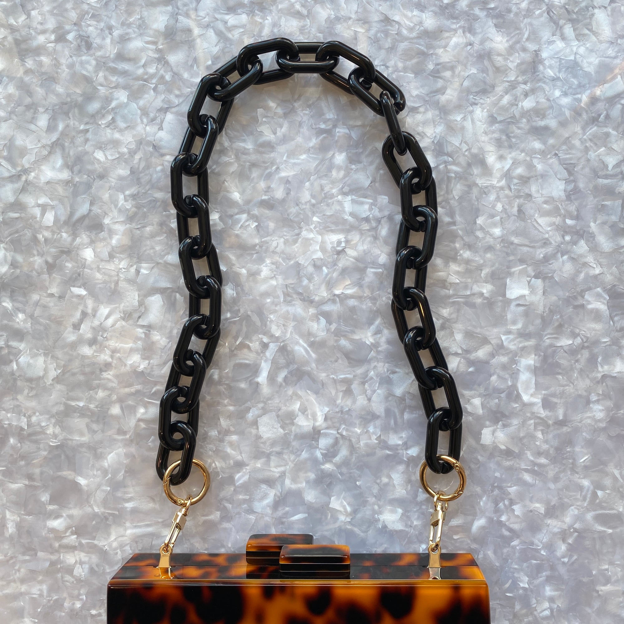 Leather Covered Short Chain Strap