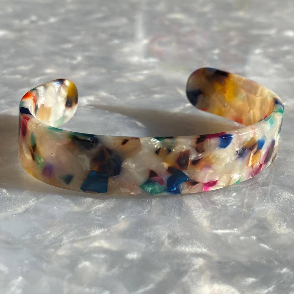 Medium Acrylic Cuff in Light Multicolor