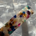 woman wearing Medium acrylic Cuff in Light Multicolor