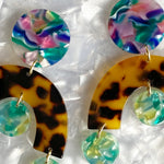 Horseshoe Drop Earrings in Tortoise and Multicolor