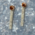 Matchstick Drop Earrings in Cream and Brown