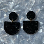 Tab Drop Earrings in Black