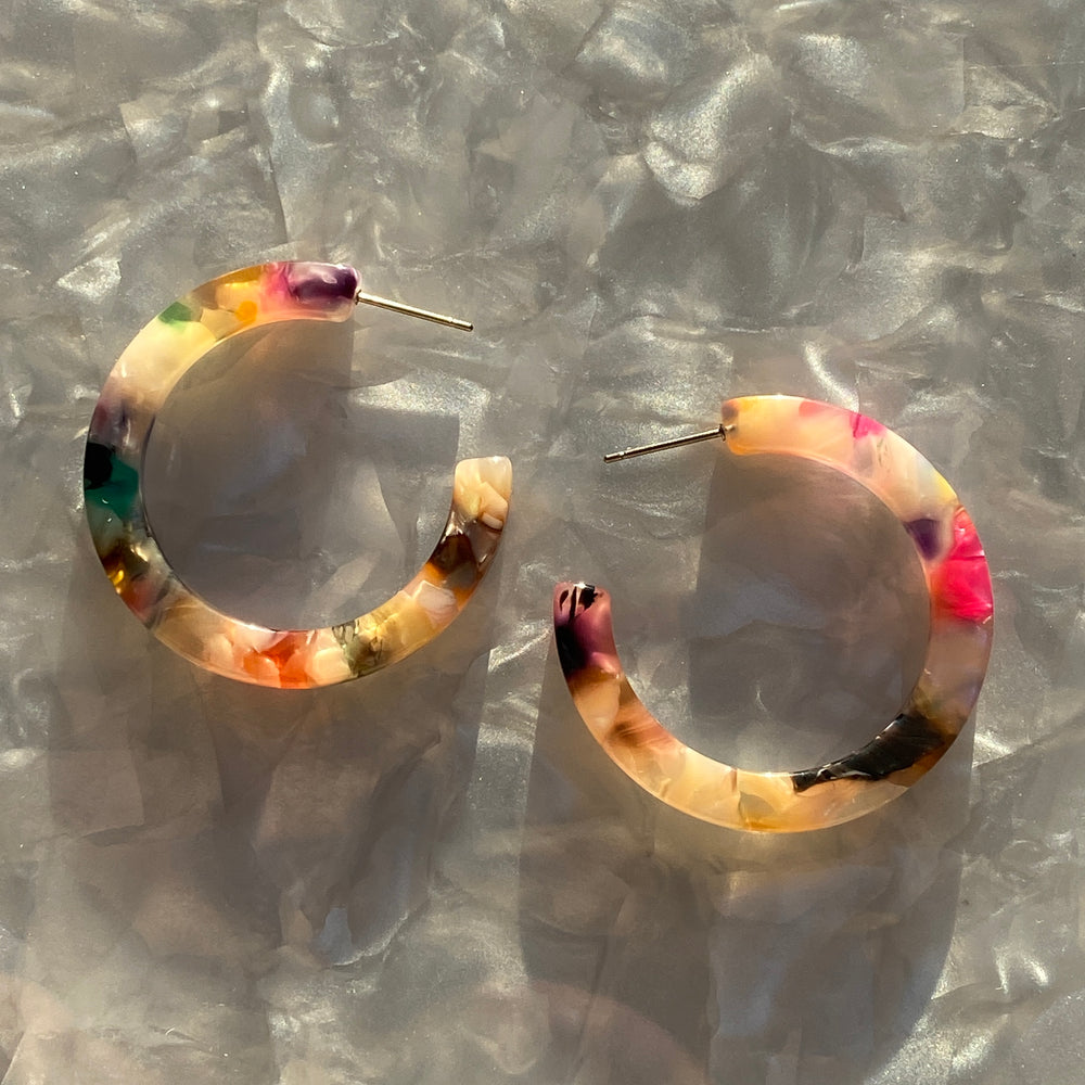 Hoop Earrings in Light Multicolor