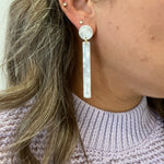 Matchstick Drop Earrings in White